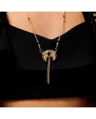 Collier sautoir chaîne avec pendentif lune Veyla noir