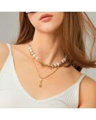 Collier perles Komodo blanc