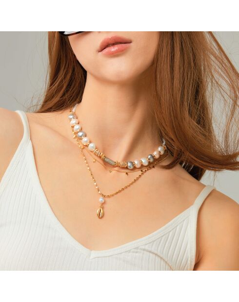 Collier perles Komodo blanc