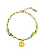 Bracelet peace & love London jaune