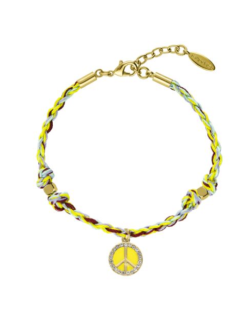 Bracelet peace & love London jaune