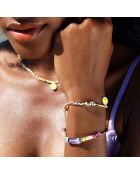 Bracelet peace & love London jaune