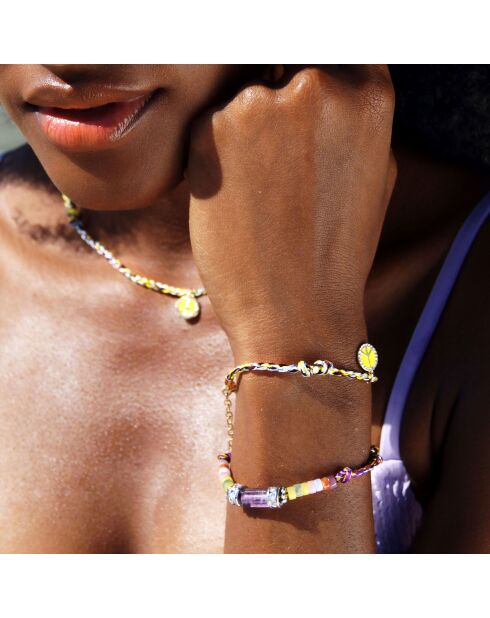 Bracelet peace & love London jaune