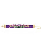 Bracelet ajustable multirang avec perles Vadorada violet