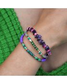 Bracelet ajustable multirang avec perles Vadorada violet