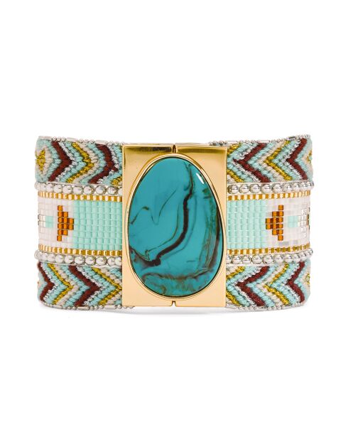 Bracelet manchette Antonella turquoise
