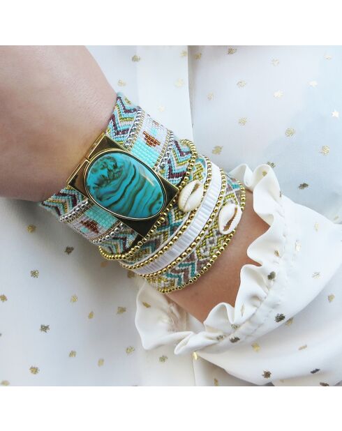 Bracelet manchette Antonella turquoise
