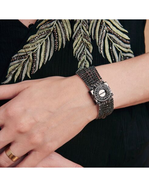 Bracelet manchette Flackes noir