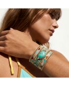 Bracelet manchette Jayatwin turquoise