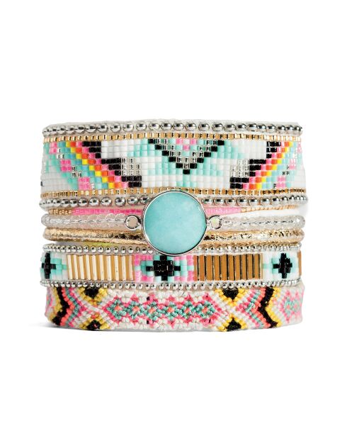 Bracelet manchette Cardamine multicolore