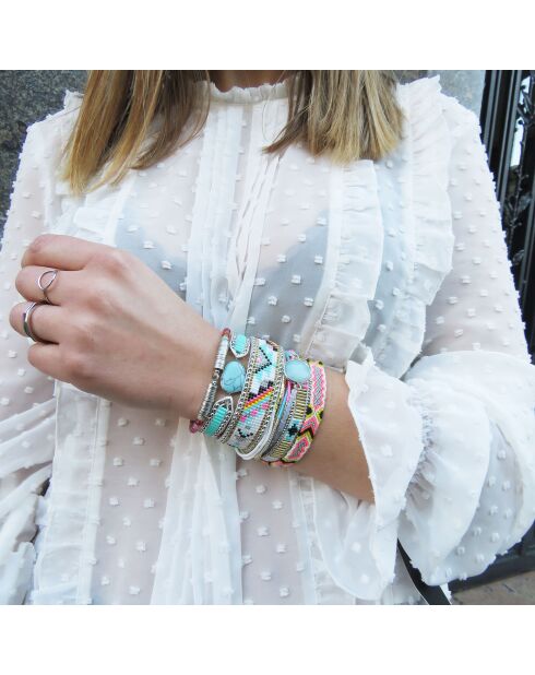 Bracelet manchette Cardamine multicolore