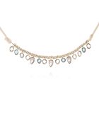 Collier cordon avec pampilles gouttes Vikram blanc