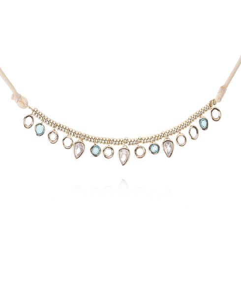 Collier cordon avec pampilles gouttes Vikram blanc