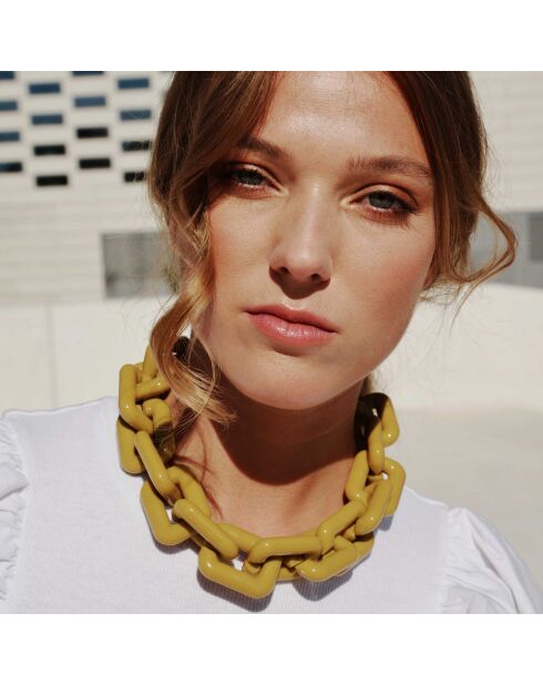 Collier maillons xxl Rhymes jaune