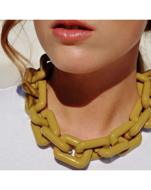 Collier maillons xxl Rhymes jaune