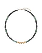 Collier perles rondelles Vinze noir
