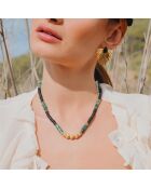 Collier perles rondelles Vinze noir