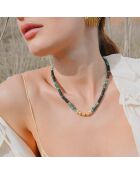 Collier perles rondelles Vinze noir