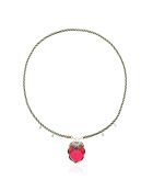 Collier sautoir en cordon avec charm central Leopolda multicolore