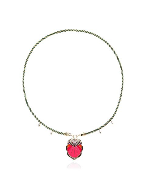 Collier sautoir en cordon avec charm central Leopolda multicolore