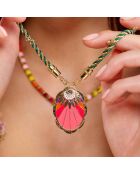Collier sautoir en cordon avec charm central Leopolda multicolore