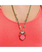 Collier sautoir en cordon avec charm central Leopolda multicolore