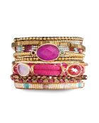 Bracelet manchette Cerise rose