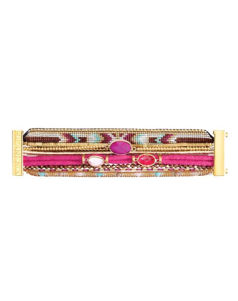 Bracelet manchette Cerise rose