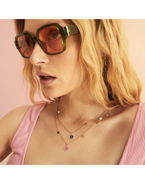Collier peace & love Serenity rose