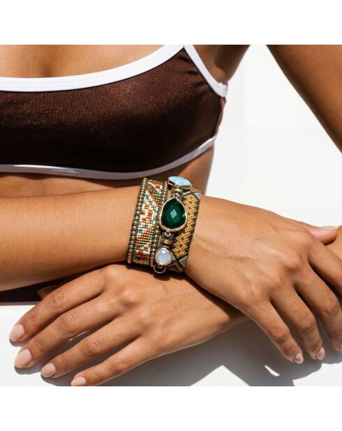 Bracelet manchette Nashville vert