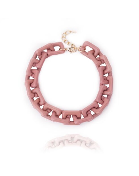 Collier maillons xxl Rhymes rose
