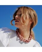 Collier maillons xxl Rhymes rose