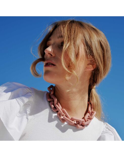 Collier maillons xxl Rhymes rose