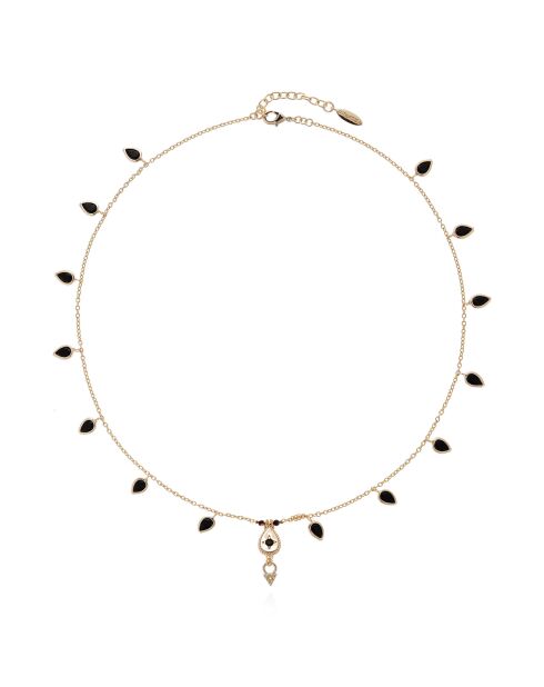 Collier chaîne avec pampilles Brandi noir