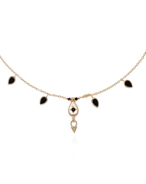 Collier chaîne avec pampilles Brandi noir