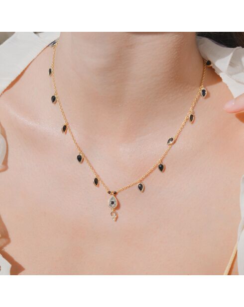Collier chaîne avec pampilles Brandi noir