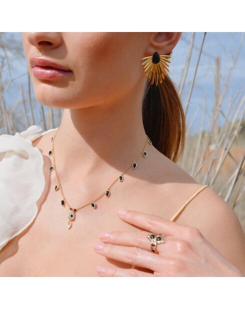 Collier chaîne avec pampilles Brandi noir