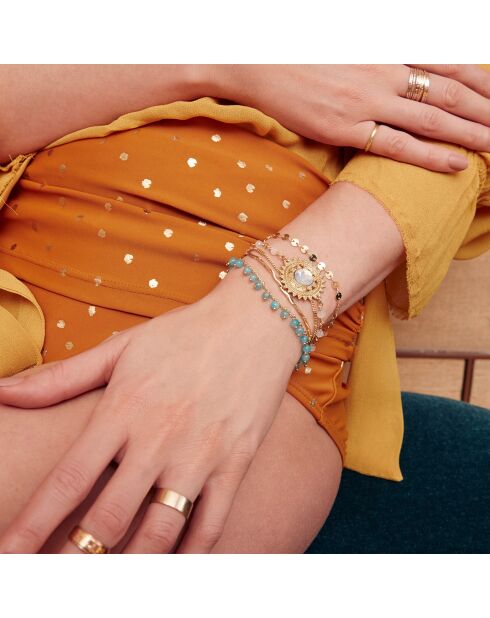 Bracelet manchette Magic turquoise