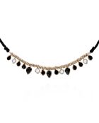 Collier cordon avec pampilles gouttes Vikram noir