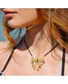 Collier cordon avec pendentif aigle Nipoa noir
