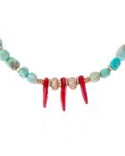 Collier ajustable avec perles et pampilles Marcel turquoise