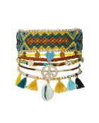 Bracelet manchette peace & love Peacemaker ocre