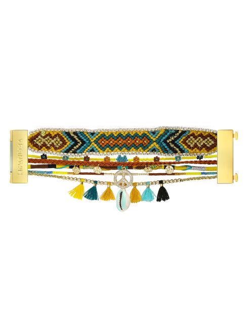 Bracelet manchette peace & love Peacemaker ocre