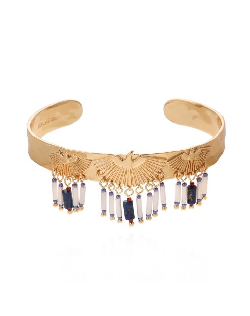 Bracelet jonc avec perles Swenn bleu