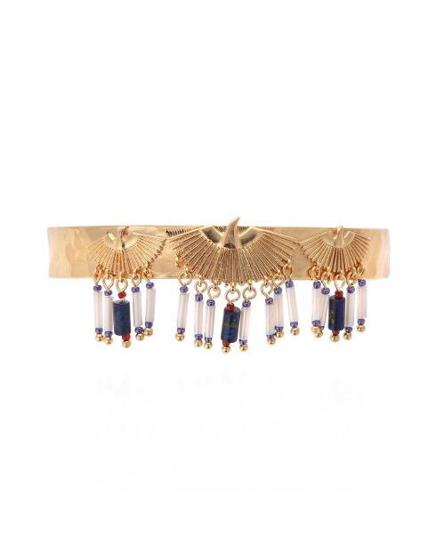 Bracelet jonc avec perles Swenn bleu
