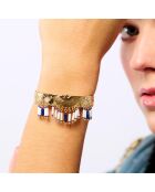 Bracelet jonc avec perles Swenn bleu