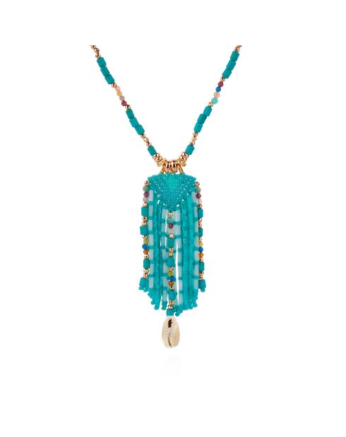 Collier pendentif perles Merange turquoise