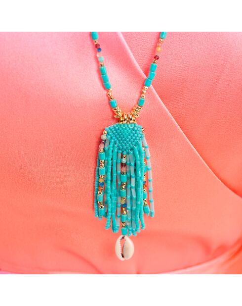 Collier pendentif perles Merange turquoise