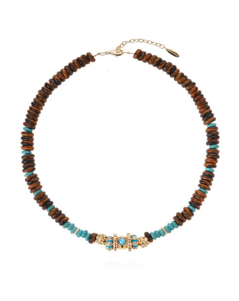 Collier de perles Cayro marron