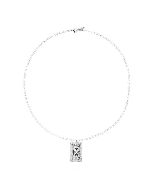 Collier chaîne avec pendentif central Messiah argenté